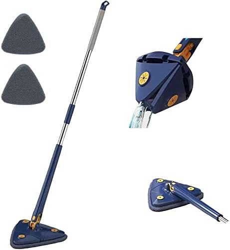 360° Twist & Squeeze Triangle Microfiber Mop – Extendable