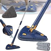 360° Twist & Squeeze Triangle Microfiber Mop – Extendable