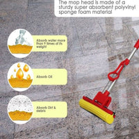 💧 Effortless Clean: Super Absorbent Sponge Mop with Adjustable Handle & 3 Refills 🏠