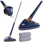 360° Twist & Squeeze Triangle Microfiber Mop | Extendable Floor Cleaning Mop
