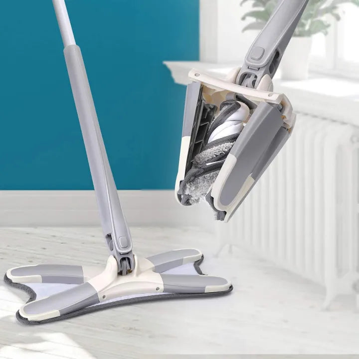 X-Type Microfiber Flat Mop with 360° Hands-Free Squeeze