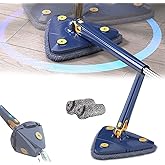 360° Twist & Squeeze Triangle Microfiber Mop | Extendable Floor Cleaning Mop