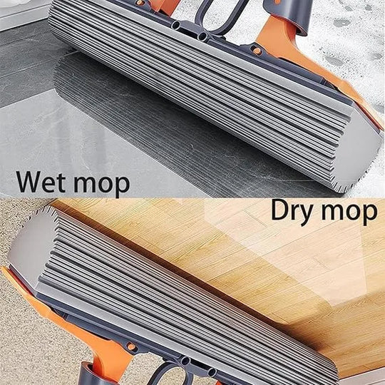 Double Roller Sponge Mop | Super Absorbent Floor Cleaner with Easy Wringing