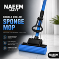 Double Roller Sponge Mop | Super Absorbent Floor Cleaner with Easy Wringing