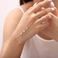 ✨ Boho Hand Chain Ring Bracelet | Adjustable Beach Jewelry for Women & Girls 💛