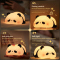 Cute Panda Silicone Lamp, RGB Color-Changing Touch Night Light, Kids' Bedroom Decor
