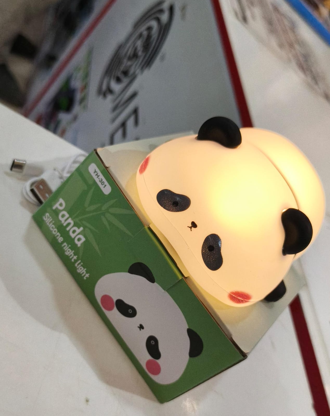 Cute Panda Silicone Lamp, RGB Color-Changing Touch Night Light, Kids' Bedroom Decor