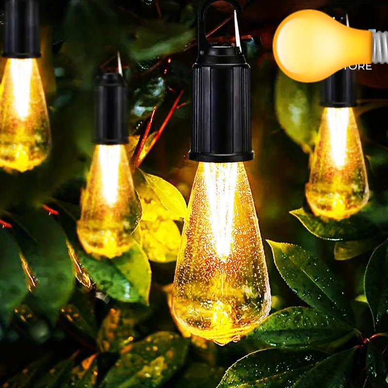 Portable Camping Lamp, USB-C Rechargeable Hanging Tent Light, Vintage Bulb Design