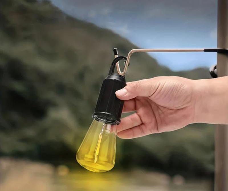 Portable Camping Lamp, USB-C Rechargeable Hanging Tent Light, Vintage Bulb Design