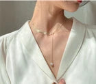 Charming White Pearl pendant necklace female clavicle chain 50cm