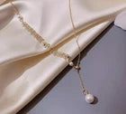 Charming White Pearl pendant necklace female clavicle chain 50cm